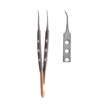 Bishop Tweezers Gold Curved