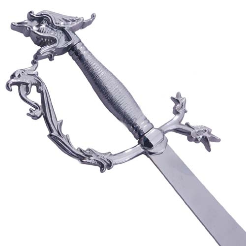 Belly Dance Dragon Scimitar Sword Silver Handle image 2