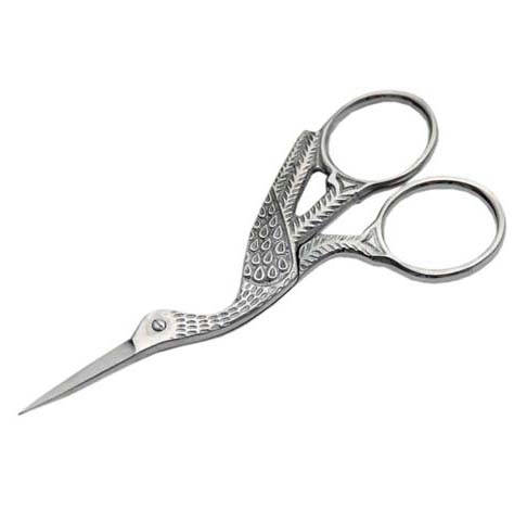 3.5" STORK SCISSORS GOLD-SILVER image 2