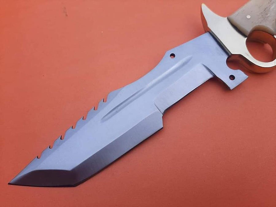 Handmade Teacker knife with Brass Knuckle and Wood/Bone handle image 3
