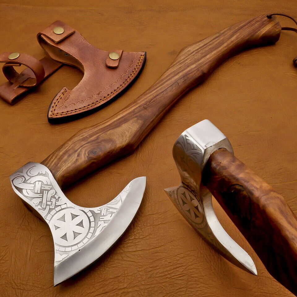 Viking Axe, Custom Handmade Engraved High Carbon Steel Axe