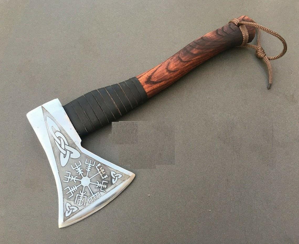 Viking Axe, Custom Handmade Engraved High Carbon Steel Axe