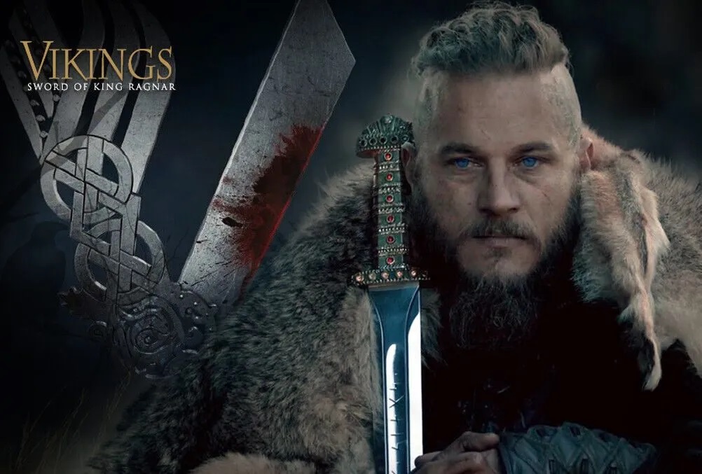 Viking Sword OF King Ragnar Lothbrok Vikings Ragnar, Battle Ready image 3