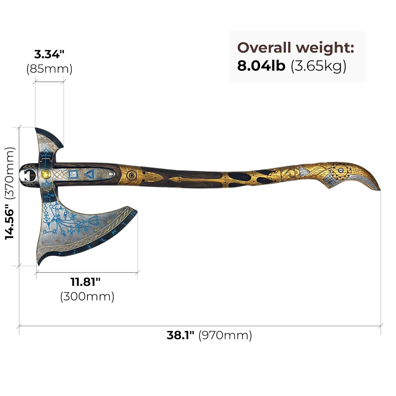 Leviathan Axe - Premium Handmade Kratos Axe Real Replica - Authentic Viking Axe Real Weapon  image 2