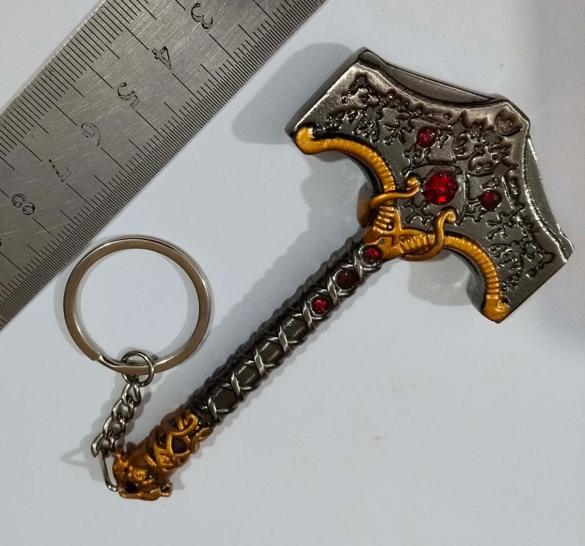 Metal Key chain God of War Thor Hammer Mjölnir image 2