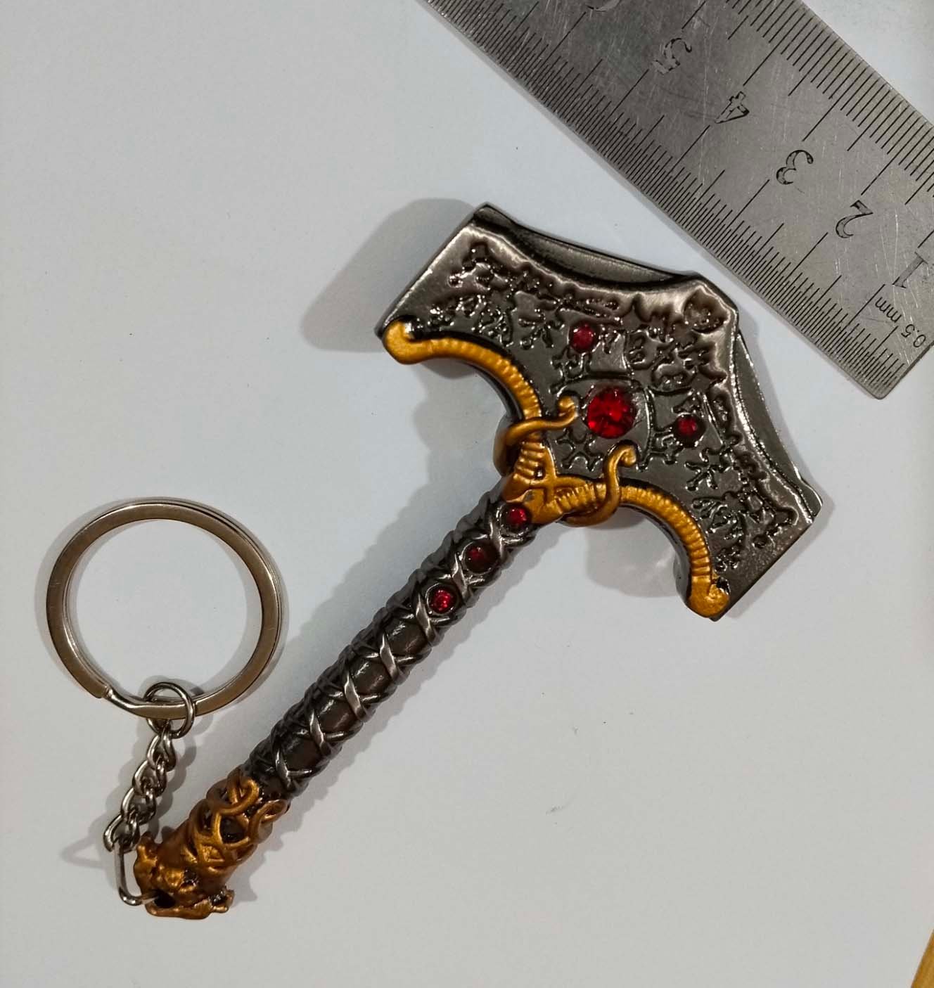 Metal Key chain God of War Thor Hammer Mjölnir image 3