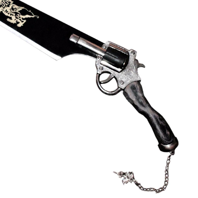 Final Fantasy VIII-8 Squall Functional Gun blade Revolver Black Sword image 3