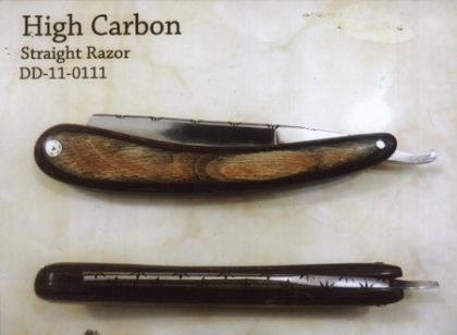 High Carbon Straight Shaving Razor Wood Handle
