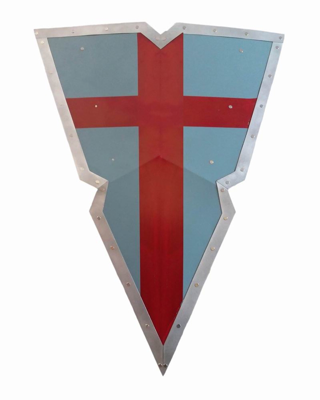 Holy Crusader Kite Shield Steel Templar Heater image 3