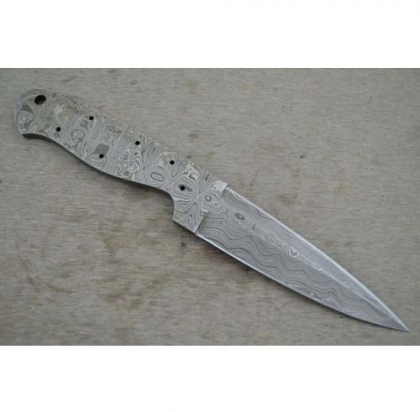 Damascus Knife Blank Blade