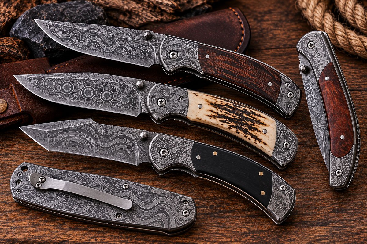 Damascus Folding Knives
