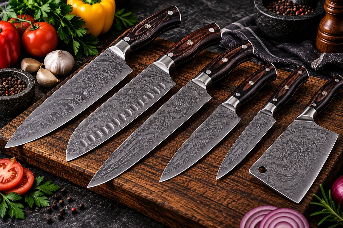 Damascus Kitchen Knives