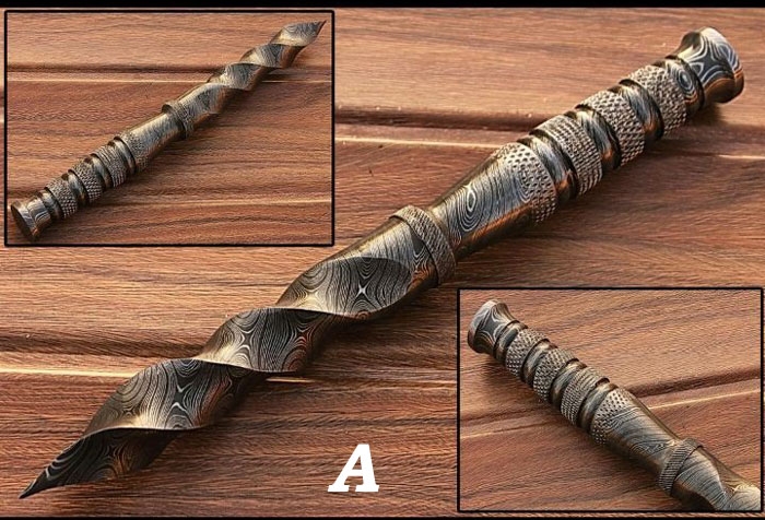 Handmade Damascus Tri Edge Dagger image 2