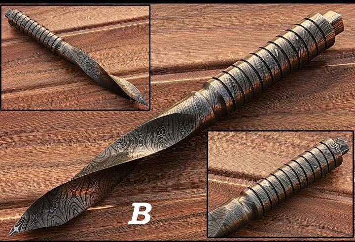 Handmade Damascus Tri Edge Dagger image 3