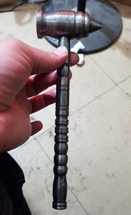 Custom Hand Made Damascis Steel Hammer image 2