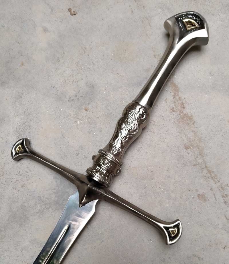 LOTR Anduril Sword Metal Handle With Plaque image 3