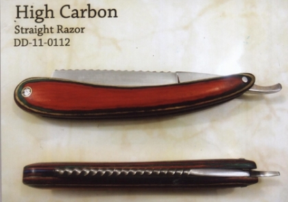 High Carbon Straight Shaving Razor Wood Handle