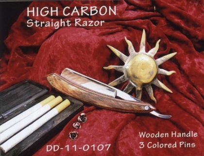 High Carbon Straight Shaving Razor Wood Handle