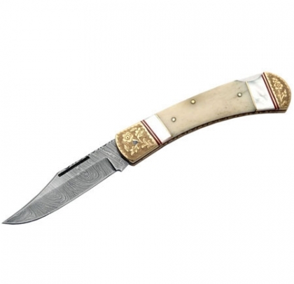 Damascus Folding Hunter Knife