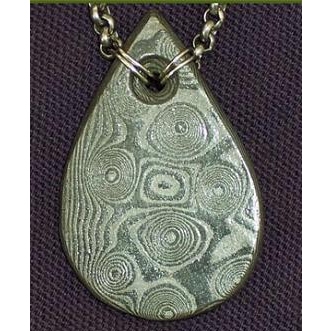Damascus Steel Necklace Raindrop Pattern