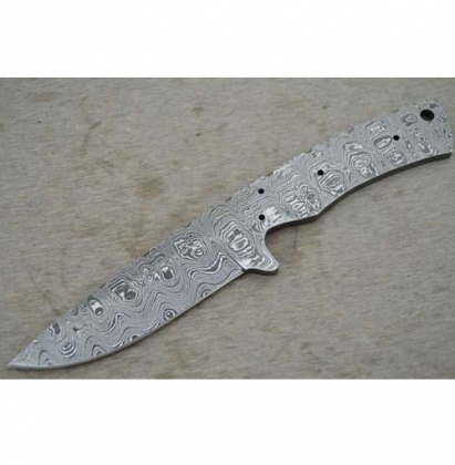 Damascus Knife Blank Blade