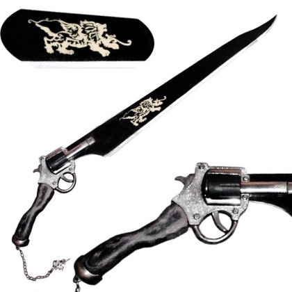 Final Fantasy VIII-8 Squall Functional Gun blade Revolver Black Sword