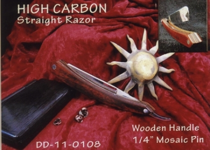 High Carbon Straight Shaving Razor Wood Handle