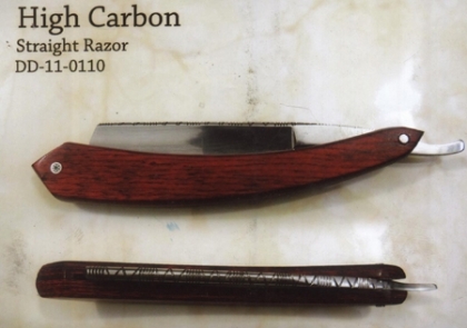High Carbon Straight Shaving Razor Wood Handle