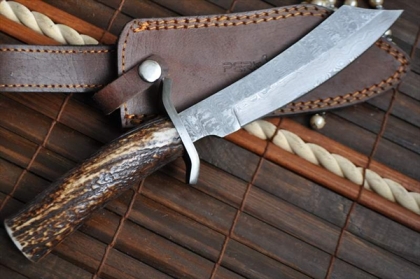 HANDMADE DAMSCUS BOWIE KNIFE TANTO BLADE