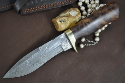 CUSTOM HANDMADE DAMASCUS BOWIE KNIFE