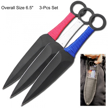 Naruto Kunai Throwing knives Red  3 Pcs