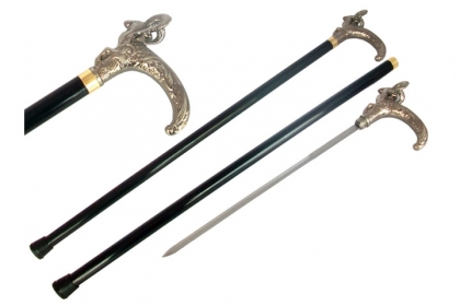 Rams Head Walking Sword Cane