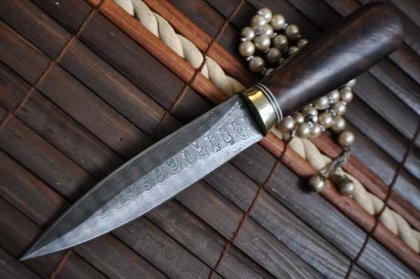 Handmade Double Edge Knife Damascus Steel