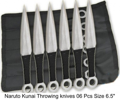  Naruto Kunai Throwing knives Silver 6 Pcs