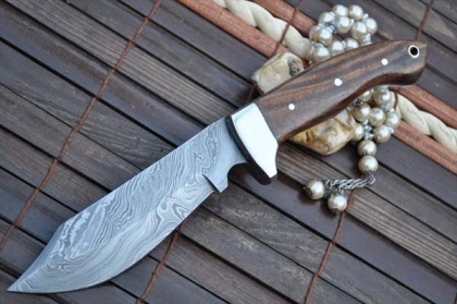 Custom Made Damascus Hunting Knife  