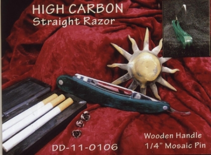 High Carbon Straight Shaving Razor Wood Handle