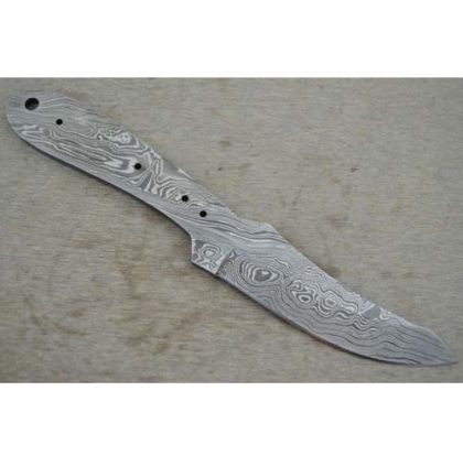 Damascus Knife Blank Blade