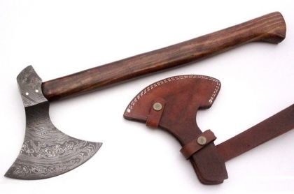 Custom Handmade Damascus Steel Hunting Viking Tomahawk Axe