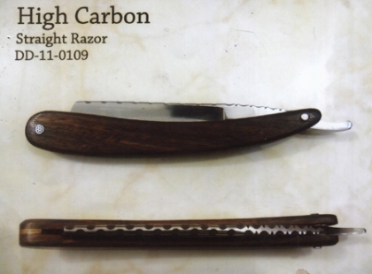 High Carbon Straight Shaving Razor Wood Handle