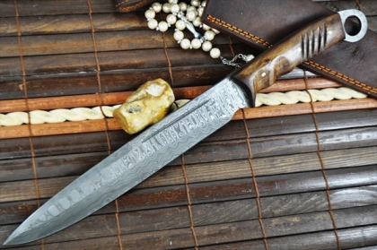Handmade Damascus Hunting Big Camping Knife- Work of Art
