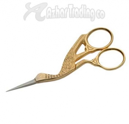 3.5" STORK SCISSORS GOLD-SILVER