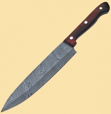 Damascus Kitchen Knife wood Handle