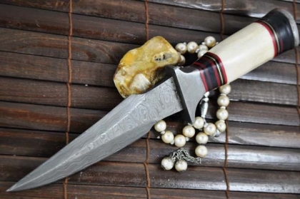 Damascus Hunting Knife Bowie Knife 
