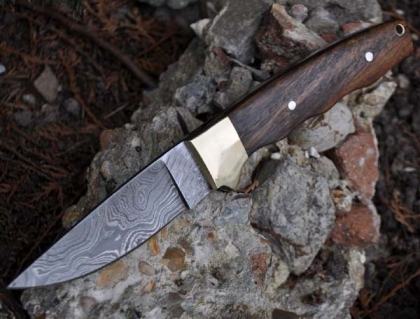 Handmade Damascus Hunting Camping Knife  