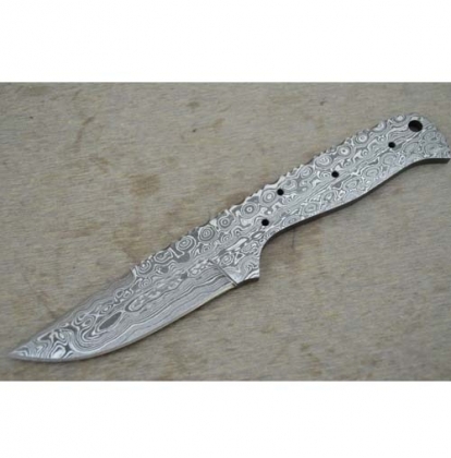 Damascus Knife Blank Blade