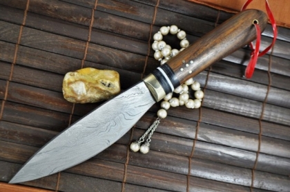 CUSTOM HANDMADE DAMASCUS HUNTING KNIFE