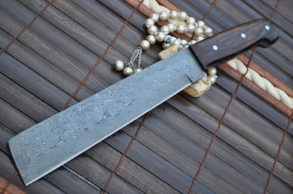 Custom HandmadeMade Damascus Chef Knife Wood handle