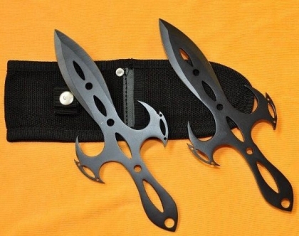 2-Pcs Invader Black Throwing Knives Set