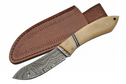 DAMASCUS CAT SKINNER BONE HANDLE