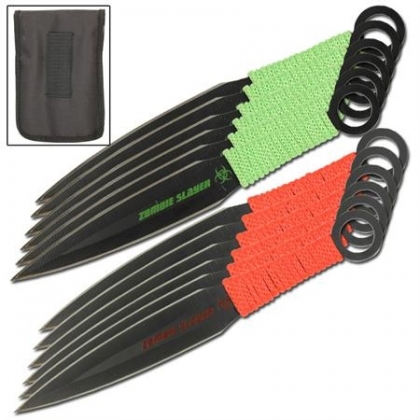Naruto Kunai Throwing knives Green-Red 12 Pcs